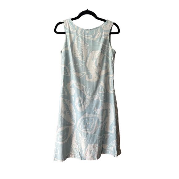 Kai Women's Hawaiian Crewneck Sheath Dress Sleeveless Light Blue Printed Size XS - Picture 1 of 7